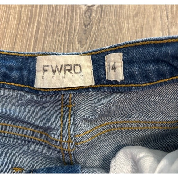 FWRD Denim & Co Kids Distressed Green Paint Splatters Slim Fit Jeans Size 14 - Picture 3 of 5